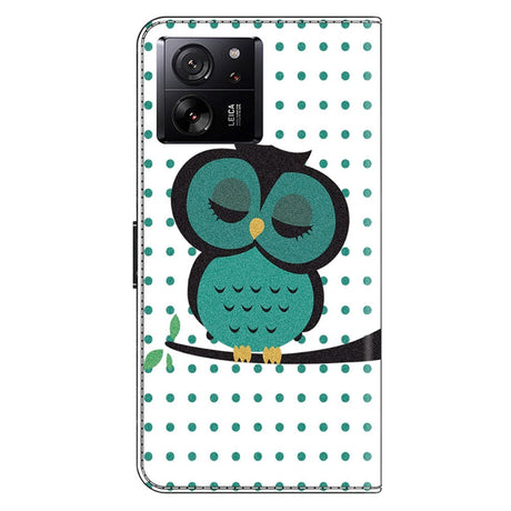 Xiaomi 13T / 13T Pro Læder Cover m. Pung & Print - Ugle