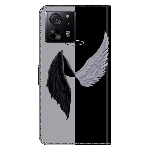 Xiaomi 13T / 13T Pro Læder Cover m. Pung & Print - Englevinger