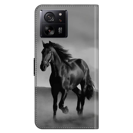 Xiaomi 13T / 13T Pro Læder Cover m. Pung & Print - Hest