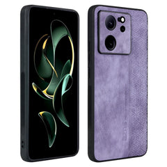 Xiaomi 13T / 13T Pro AZNS Læderbelagt Plastik Cover m. Mønster - Lilla
