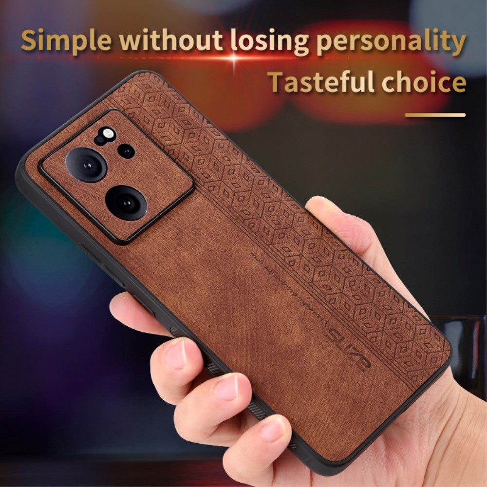 Xiaomi 13T / 13T Pro AZNS Læderbelagt Plastik Cover m. Mønster - Lilla