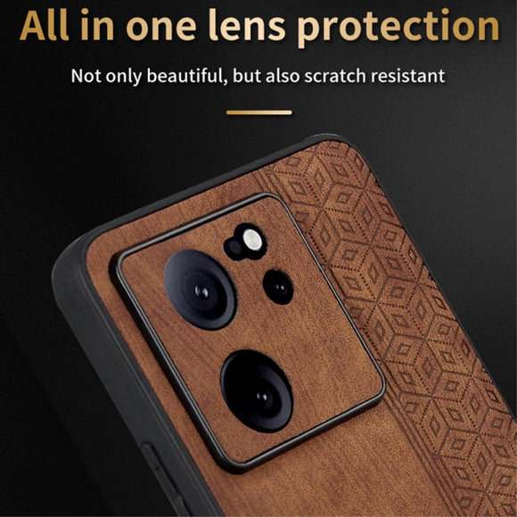 Xiaomi 13T / 13T Pro AZNS Læderbelagt Plastik Cover m. Mønster - Lilla