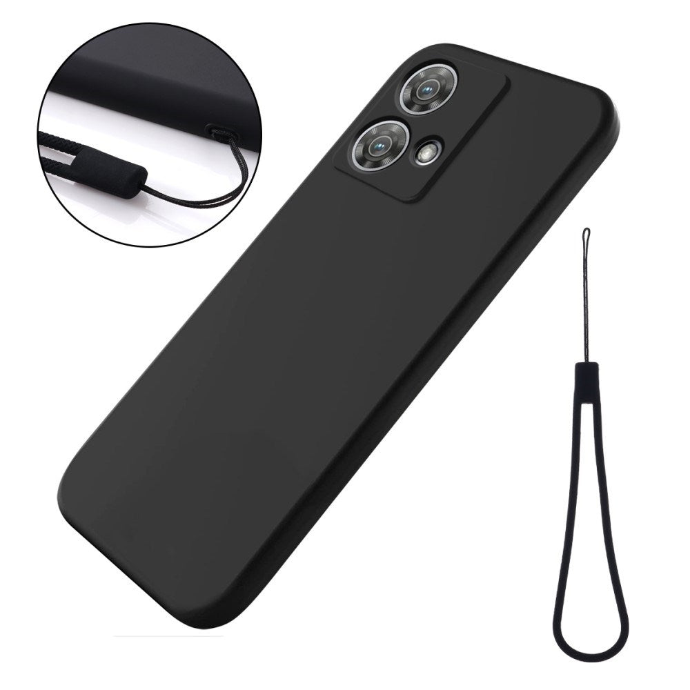 EIDERWOOD Motorola Edge 40 Neo Liquid Silikone Cover m. Strop - Sort