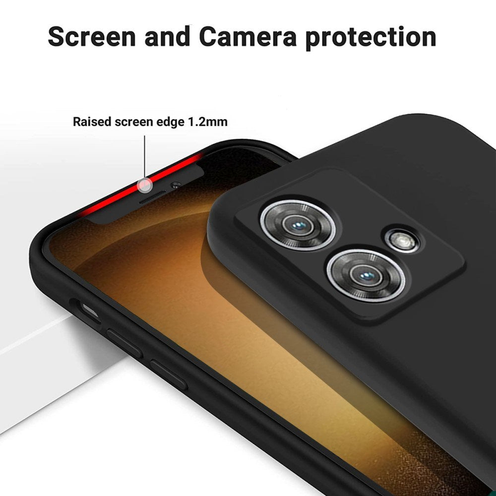 EIDERWOOD Motorola Edge 40 Neo Liquid Silikone Cover m. Strop - Sort