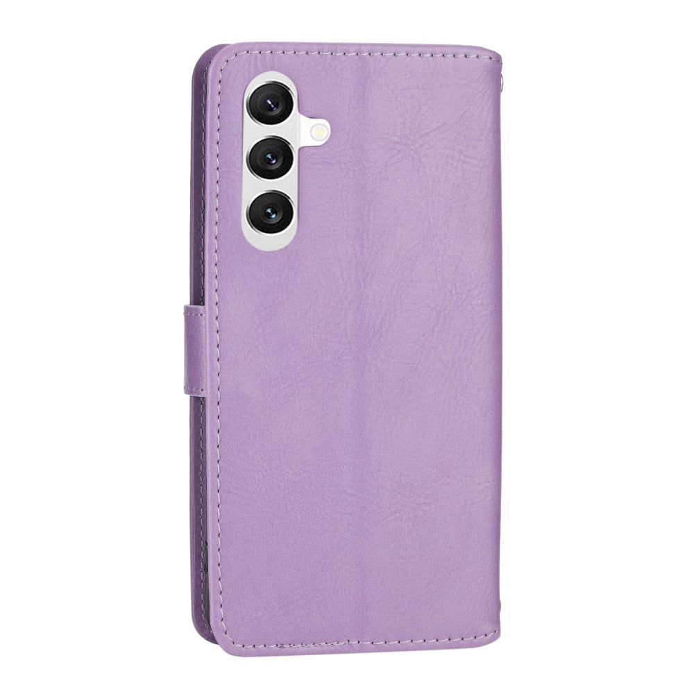 Samsung Galaxy A25 (5G) Læder Cover m. Lynlåslomme & Strop - Lilla