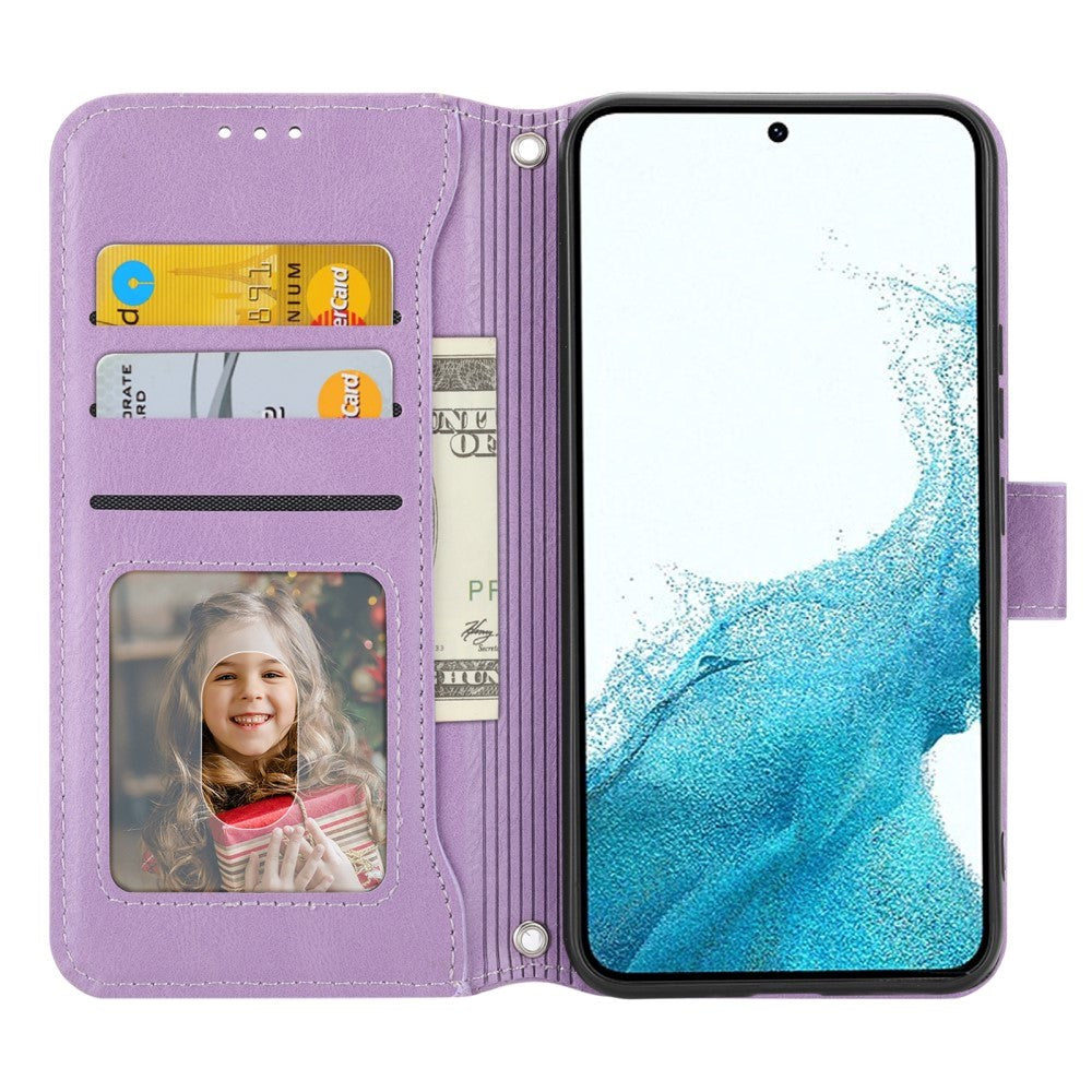 Samsung Galaxy A25 (5G) Læder Cover m. Lynlåslomme & Strop - Lilla