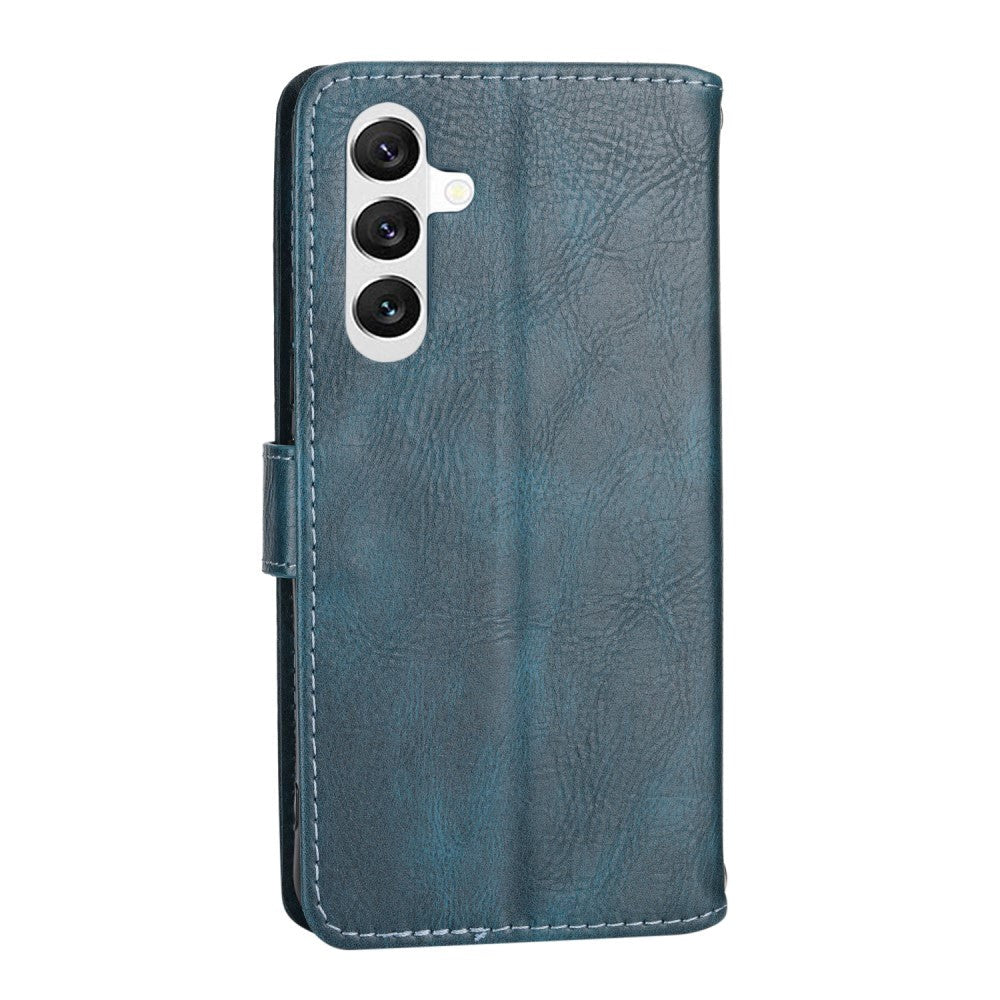 Samsung Galaxy A25 (5G) Læder Cover m. Lynlåslomme & Strop - Blå