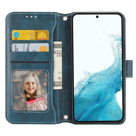 Samsung Galaxy A25 (5G) Læder Cover m. Lynlåslomme & Strop - Blå