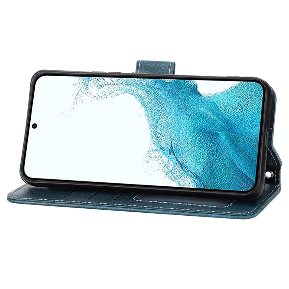 Samsung Galaxy A25 (5G) Læder Cover m. Lynlåslomme & Strop - Blå