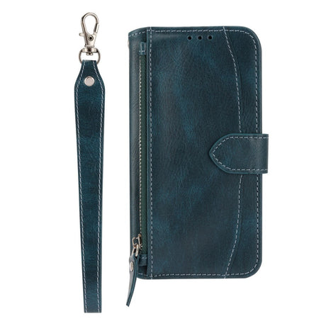 Samsung Galaxy A25 (5G) Læder Cover m. Lynlåslomme & Strop - Blå