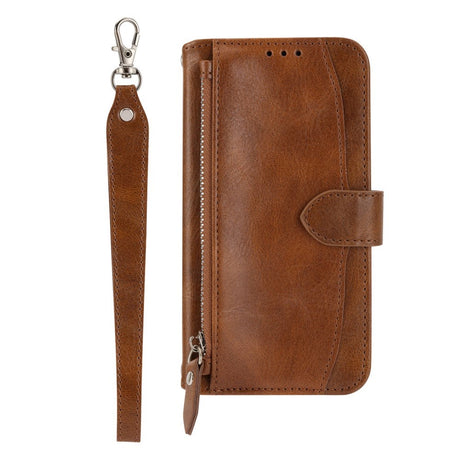 Samsung Galaxy A25 (5G) Læder Cover m. Lynlåslomme & Strop - Brun