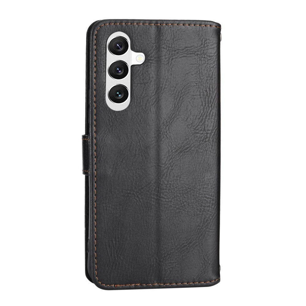 Samsung Galaxy A25 (5G) Læder Cover m. Lynlåslomme & Strop - Sort