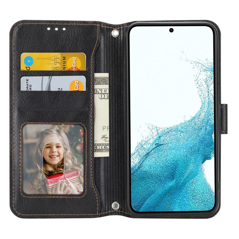 Samsung Galaxy A25 (5G) Læder Cover m. Lynlåslomme & Strop - Sort