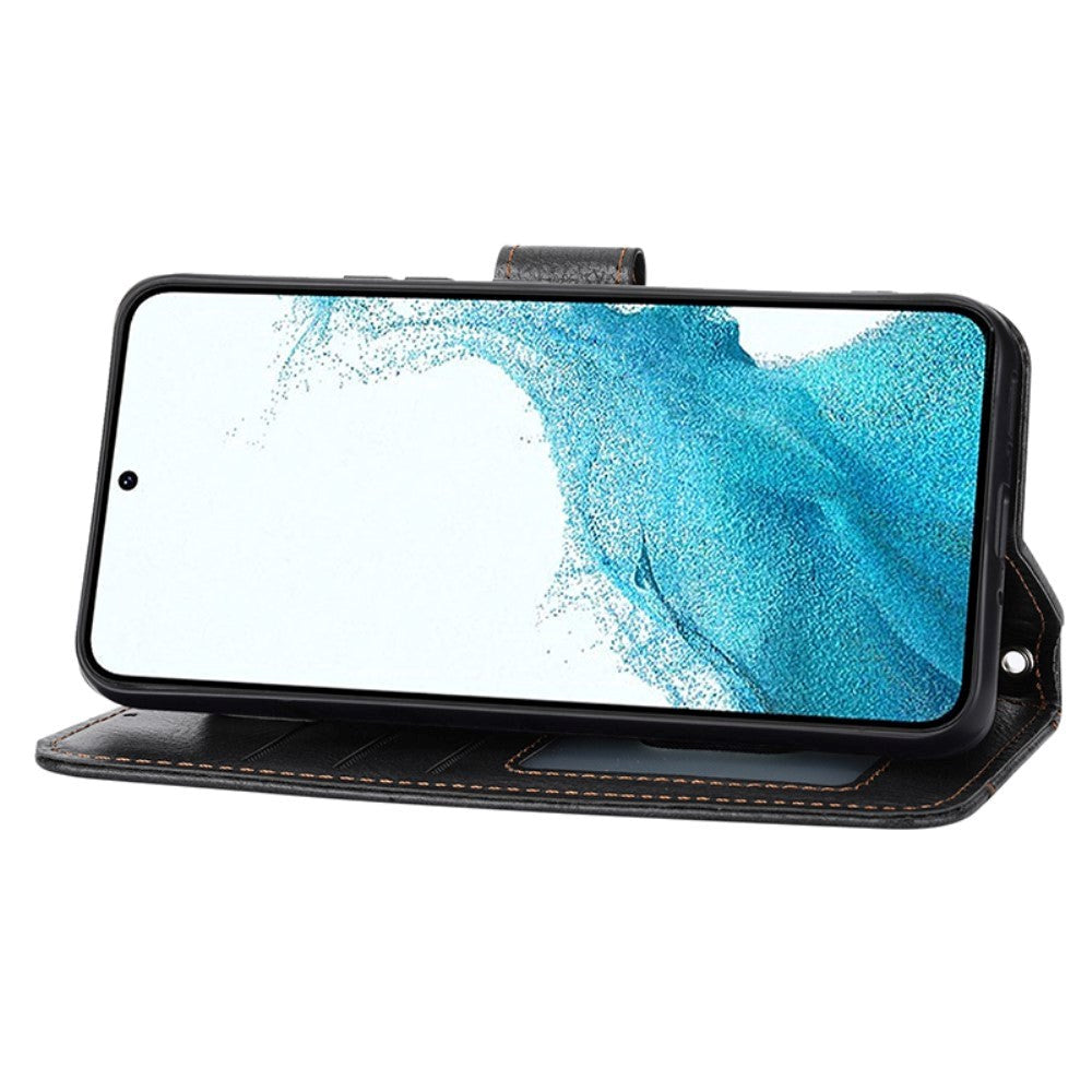 Samsung Galaxy A25 (5G) Læder Cover m. Lynlåslomme & Strop - Sort