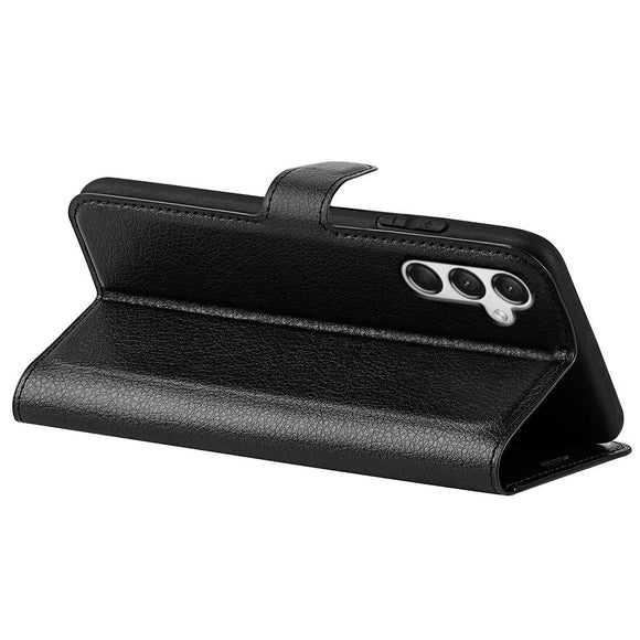 Samsung Galaxy A25 (5G) Litchi Læder Cover m. Pung - Sort