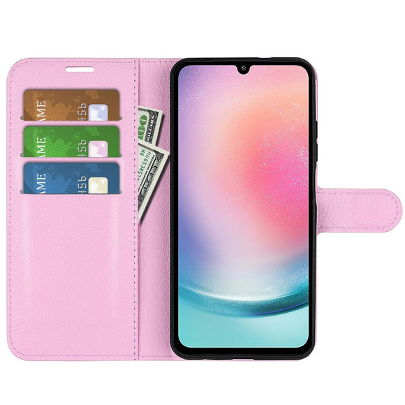 Samsung Galaxy A25 (5G) Litchi Læder Cover m. Pung - Pink