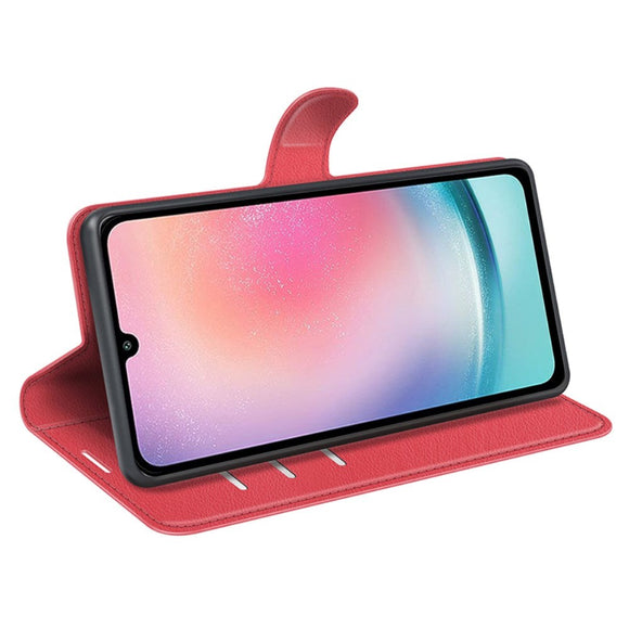 Samsung Galaxy A25 (5G) Litchi Læder Cover m. Pung - Rød