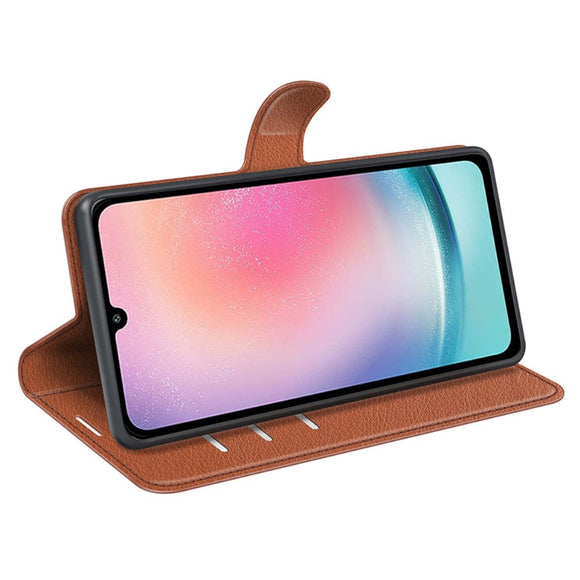 Samsung Galaxy A25 (5G) Litchi Læder Cover m. Pung - Brun
