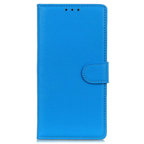 Samsung Galaxy S24 Litchi Læder Cover m. Pung - Blå