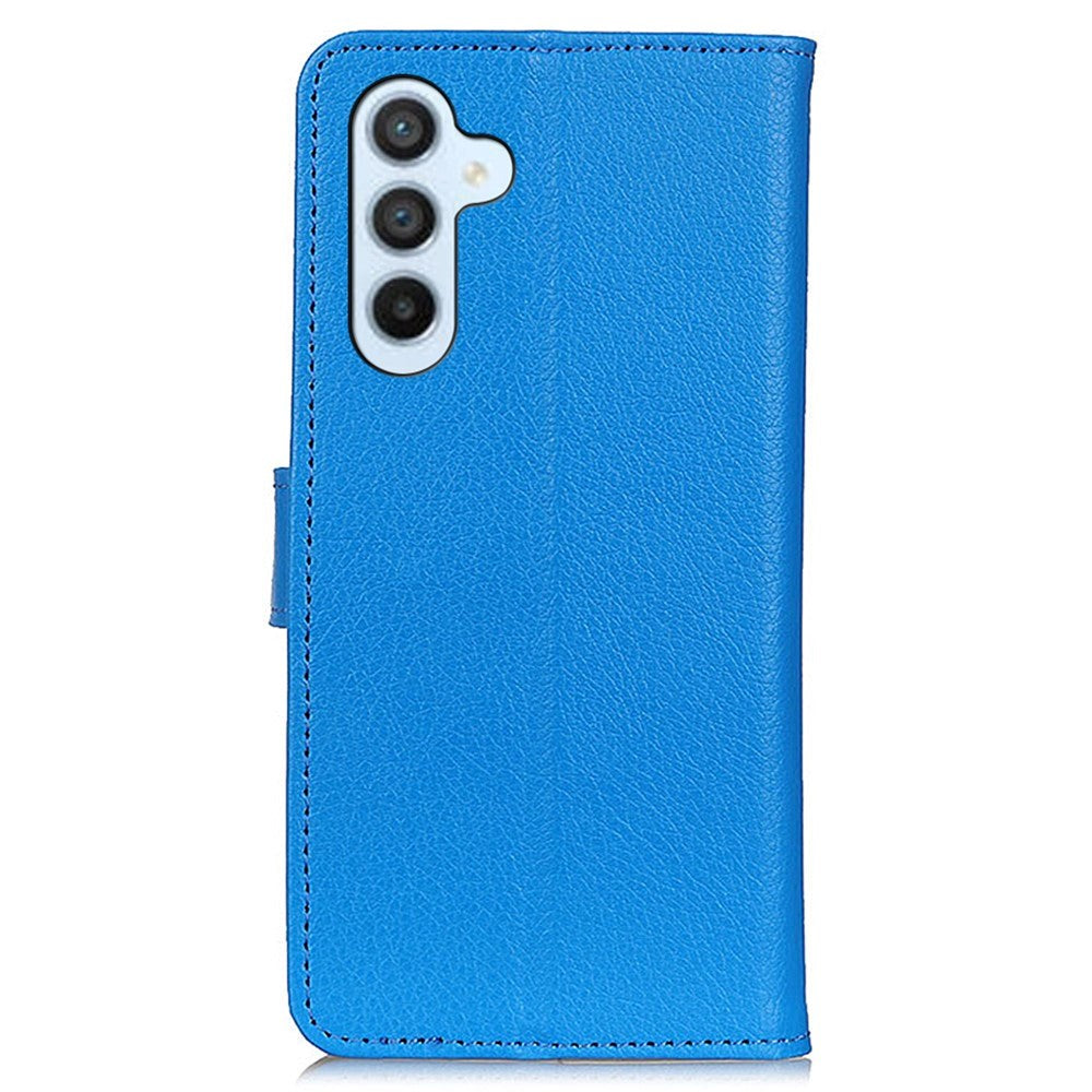 Samsung Galaxy S24 Litchi Læder Cover m. Pung - Blå