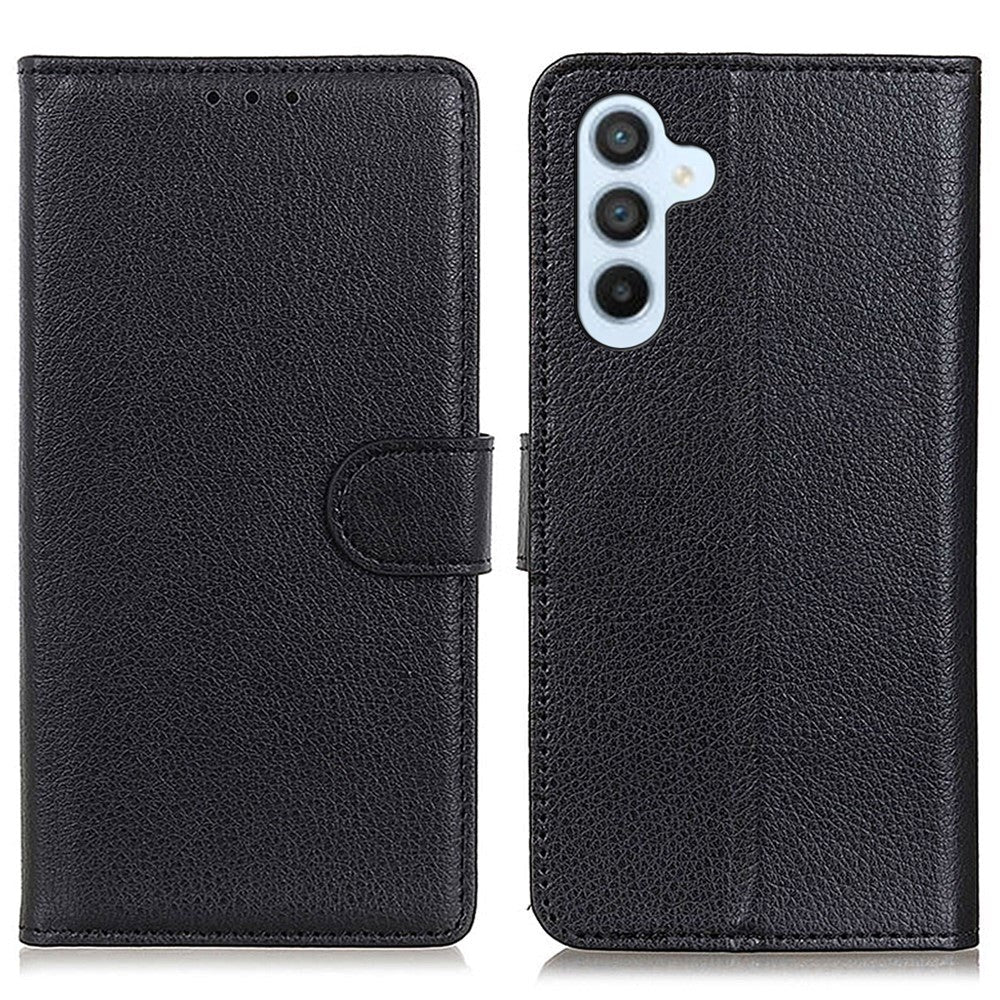 Samsung Galaxy S24 Litchi Læder Cover m. Pung - Sort