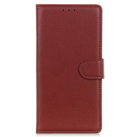 Samsung Galaxy S24 Litchi Læder Cover m. Pung - Brun