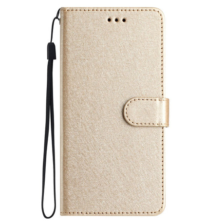 Samsung Galaxy A15 (5G) / A15 Læder Cover - Silke Tekstur - m. Pung og Strop - Guld