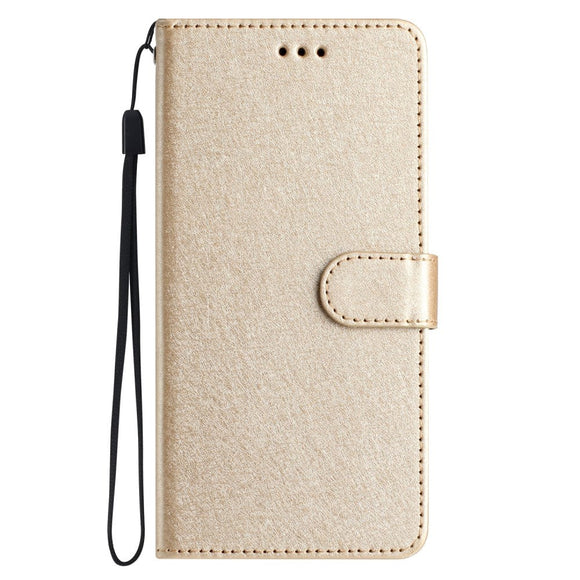Samsung Galaxy A15 (5G) / A15 Læder Cover - Silke Tekstur - m. Pung og Strop - Guld