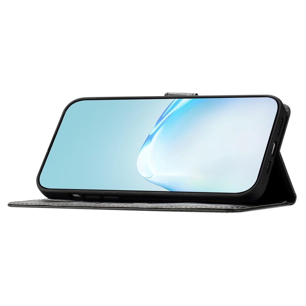 Samsung Galaxy A15 (5G) / A15 Læder Cover - Silke Tekstur - m. Pung og Strop - Sort