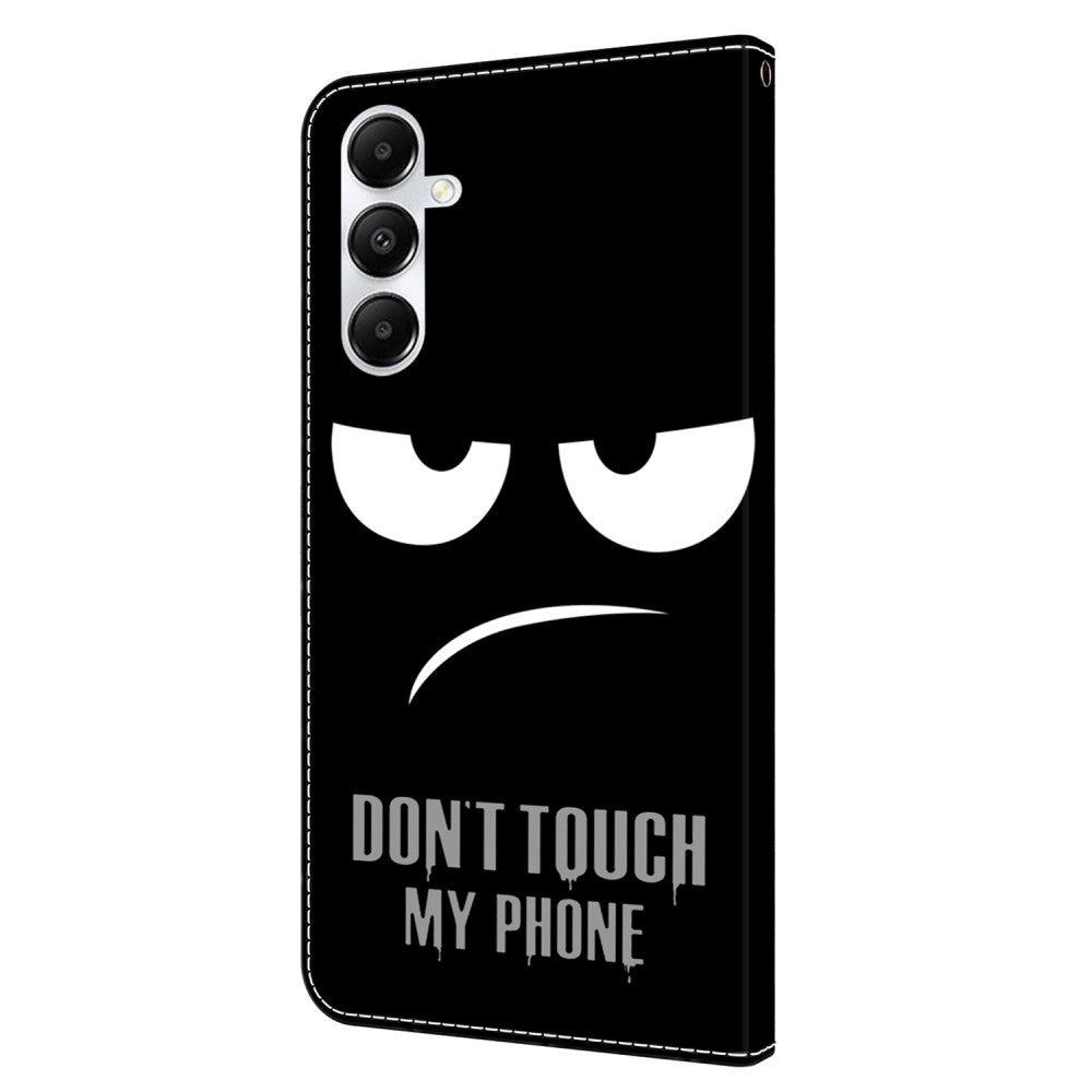 Samsung Galaxy A05s Læder Cover m. Pung & Ståfunktion - "Don't Touch My Phone"