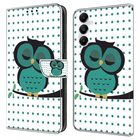 Samsung Galaxy A05s Læder Cover m. Pung & Ståfunktion - Sovende Ugle