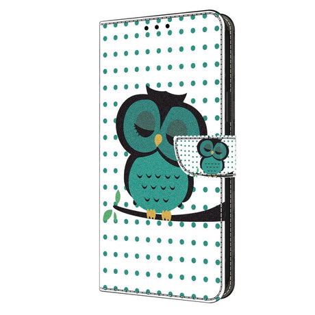 Samsung Galaxy A05s Læder Cover m. Pung & Ståfunktion - Sovende Ugle