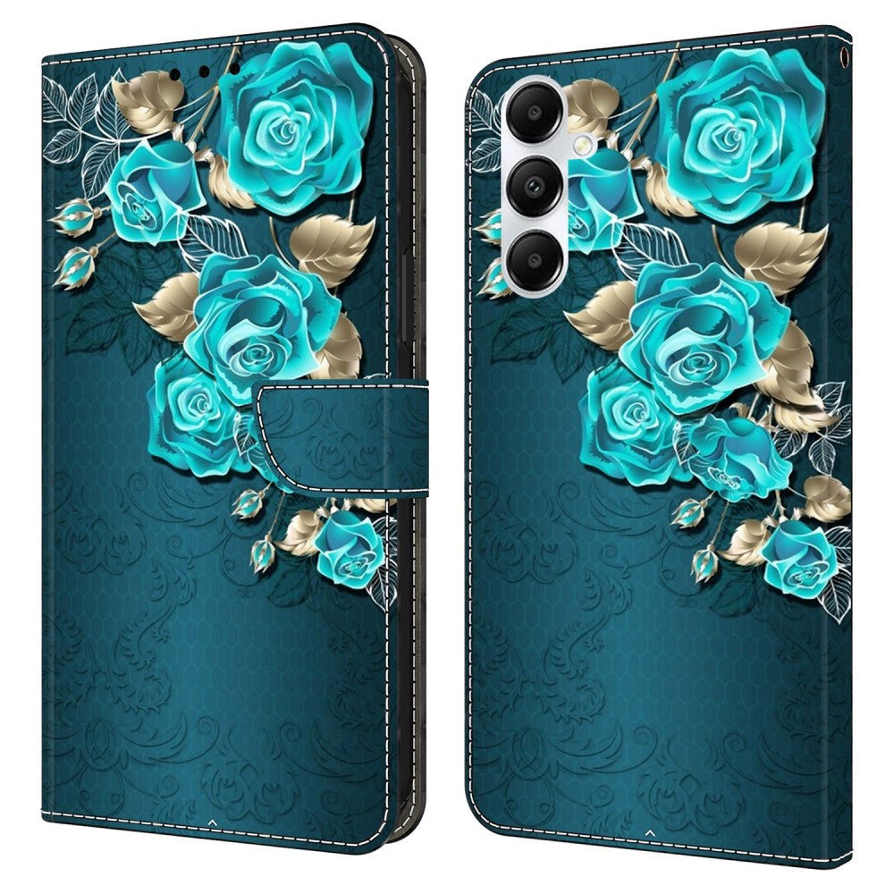 Samsung Galaxy A05s Læder Cover m. Pung & Ståfunktion - Blå Rose