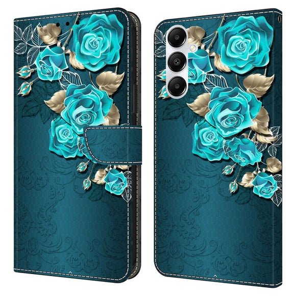 Samsung Galaxy A05s Læder Cover m. Pung & Ståfunktion - Blå Rose