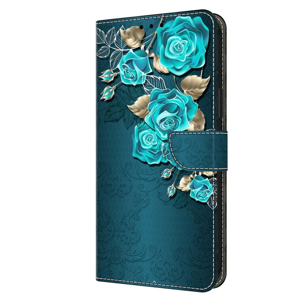 Samsung Galaxy A05s Læder Cover m. Pung & Ståfunktion - Blå Rose