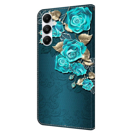 Samsung Galaxy A05s Læder Cover m. Pung & Ståfunktion - Blå Rose