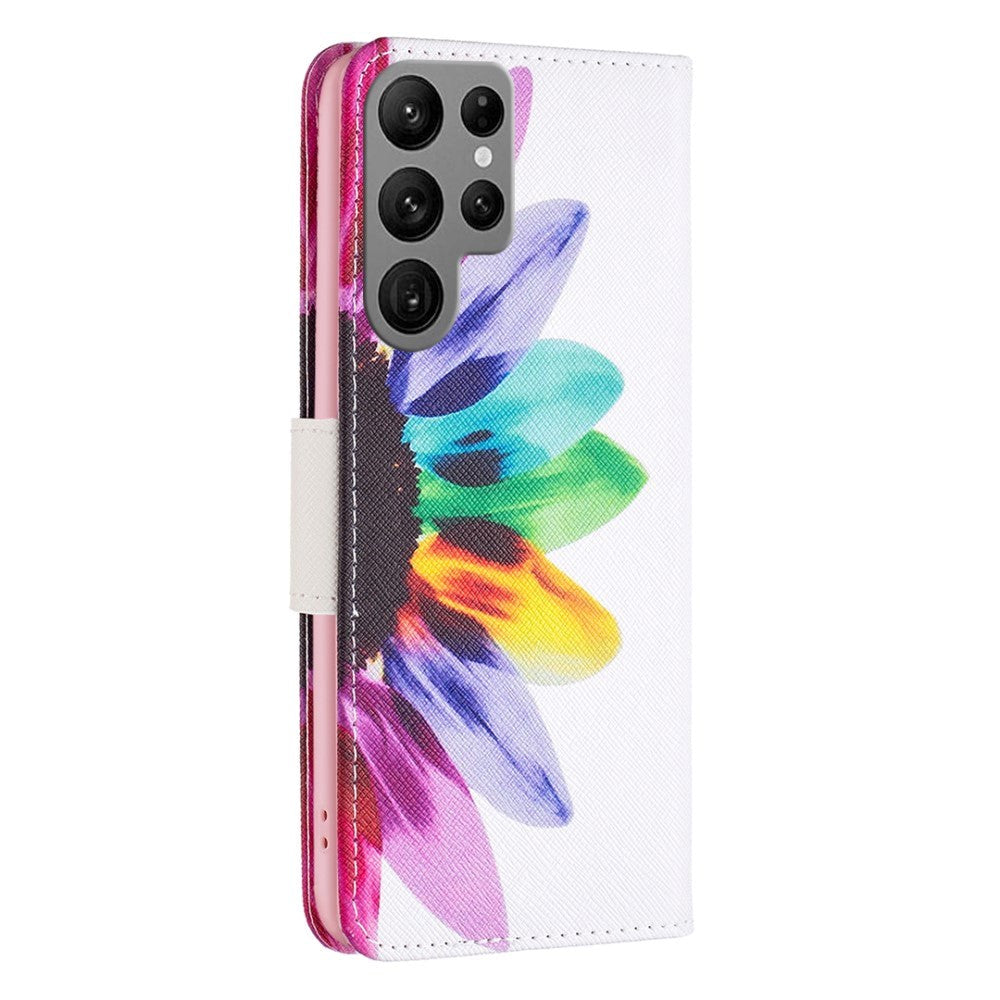 Samsung Galaxy S24 Ultra Læder Cover m. Pung & Ståfunktion - Solsikke