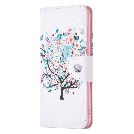Samsung Galaxy S24 Ultra Læder Cover m. Pung - Blomster Træ