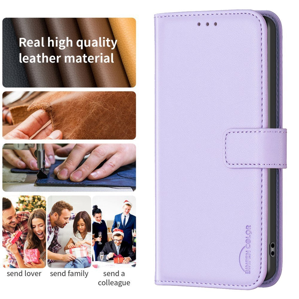 Samsung Galaxy S24 Ultra Kunstlæder Flip Cover m. Kortholder & Ståfunktion - Lilla