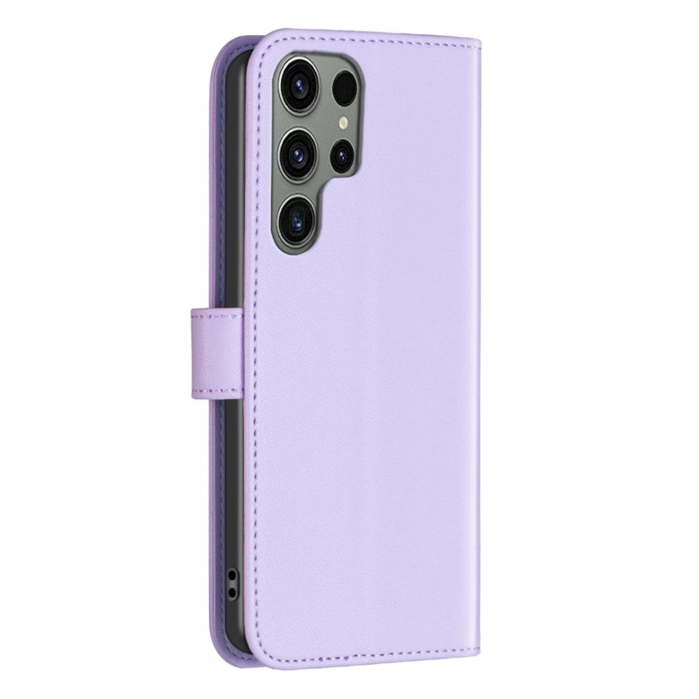 Samsung Galaxy S24 Ultra Kunstlæder Flip Cover m. Kortholder & Ståfunktion - Lilla