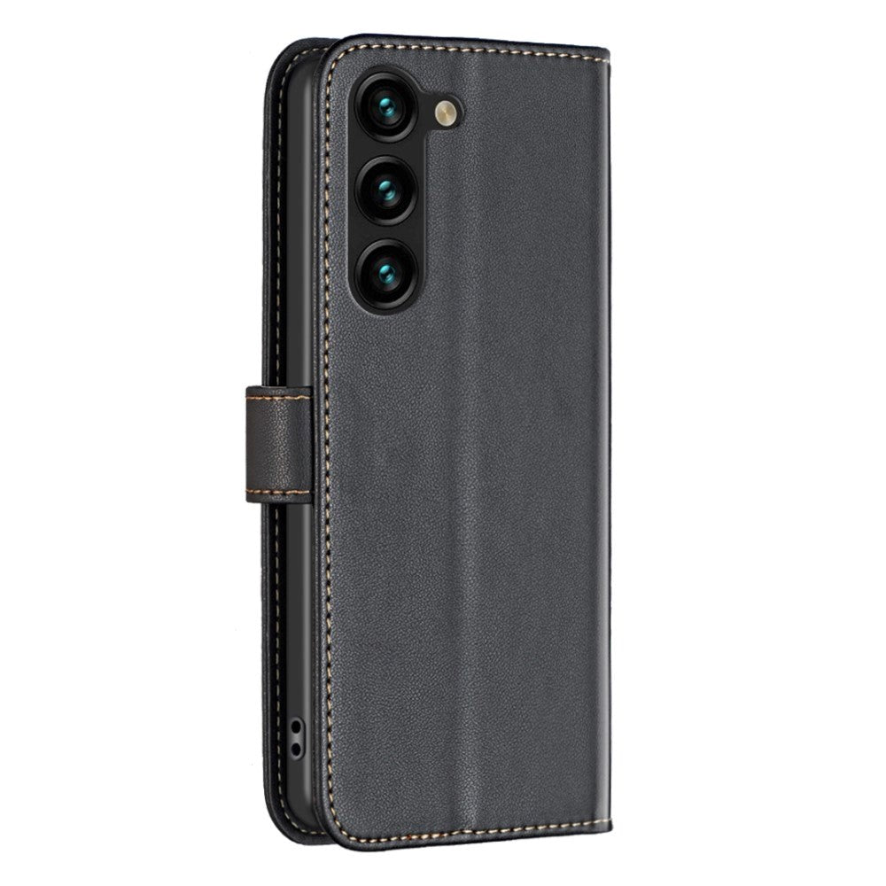 Samsung Galaxy S24+ (Plus) Kunstlæder Flip Cover m. Kortholder & Ståfunktion - Sort