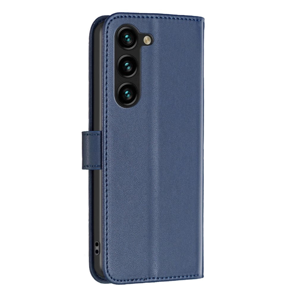 Samsung Galaxy S24+ (Plus) Kunstlæder Flip Cover m. Kortholder & Ståfunktion - Blå