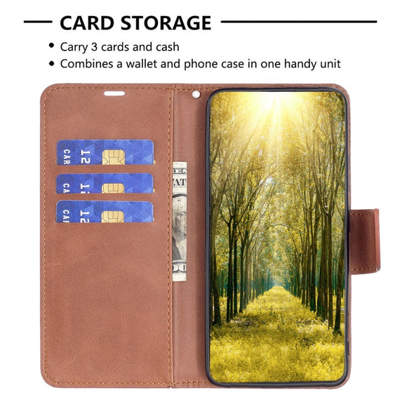 Samsung Galaxy S24 Imiteret Læder Cover m. Pung & Strop - Brun