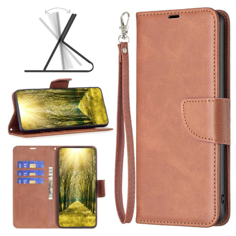 Samsung Galaxy S24 Imiteret Læder Cover m. Pung & Strop - Brun