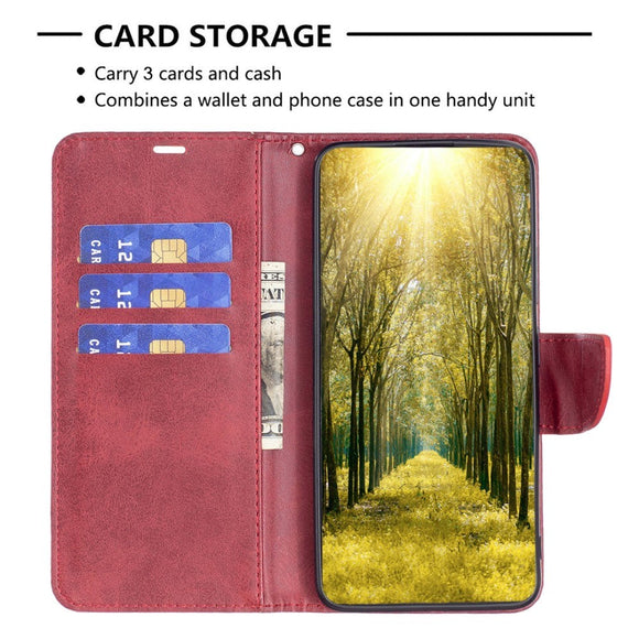 Samsung Galaxy S24 Imiteret Læder Cover m. Pung & Strop - Rød