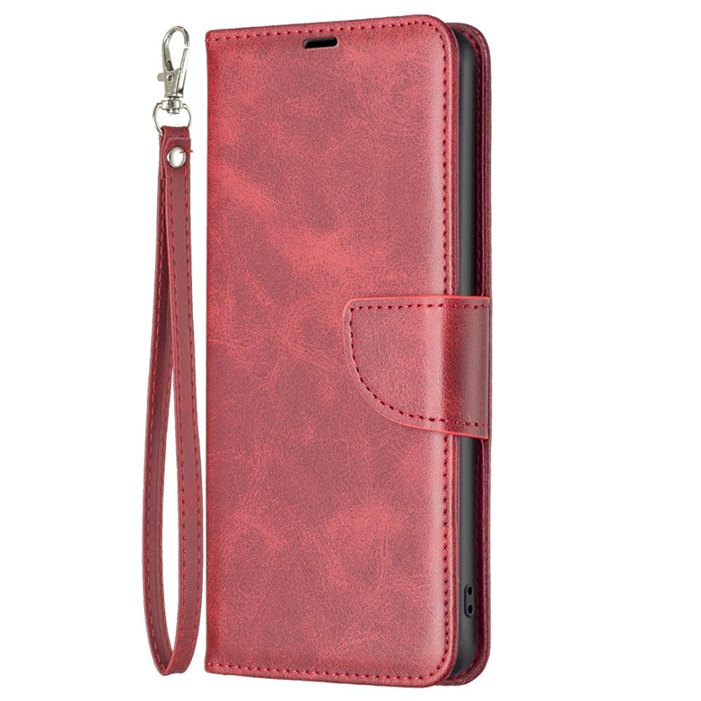 Samsung Galaxy S24 Imiteret Læder Cover m. Pung & Strop - Rød