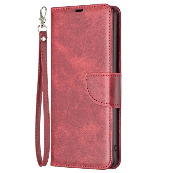Samsung Galaxy S24 Imiteret Læder Cover m. Pung & Strop - Rød