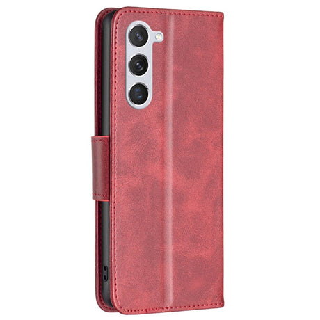 Samsung Galaxy S24 Imiteret Læder Cover m. Pung & Strop - Rød