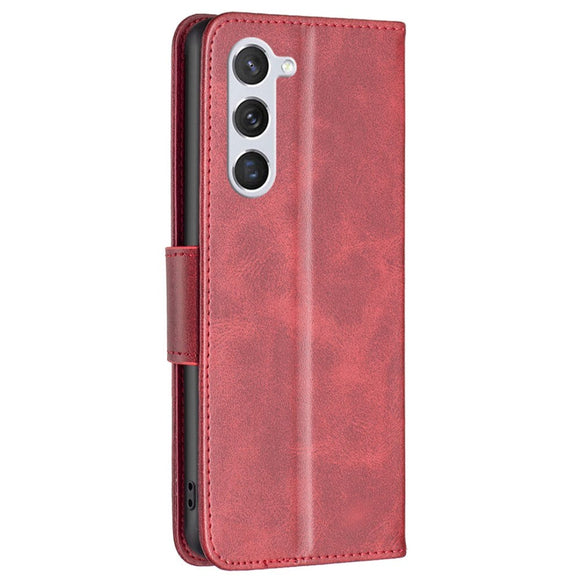 Samsung Galaxy S24 Imiteret Læder Cover m. Pung & Strop - Rød