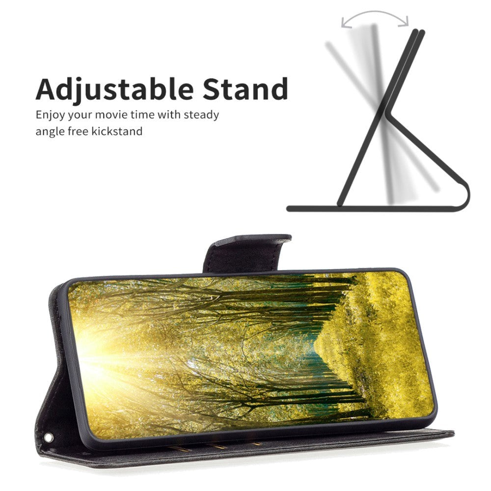 Samsung Galaxy S24 Imiteret Læder Cover m. Pung & Strop - Sort